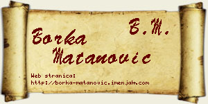 Borka Matanović vizit kartica